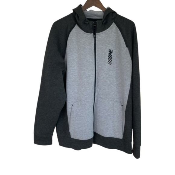 American Eagle Gray and Black Flex Full Zip Hoodie - XXL - Picture 1 of 4